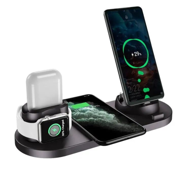Wireless Charger For IPhone Fast Charger For Phone Fast Charging Pad For Phone Watch 6 In 1 Charging Dock Station The Emporium