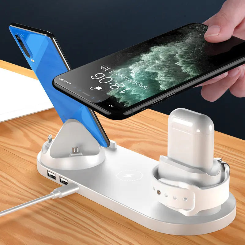 Wireless Charger For IPhone Fast Charger For Phone Fast Charging Pad For Phone Watch 6 In 1 Charging Dock Station The Emporium