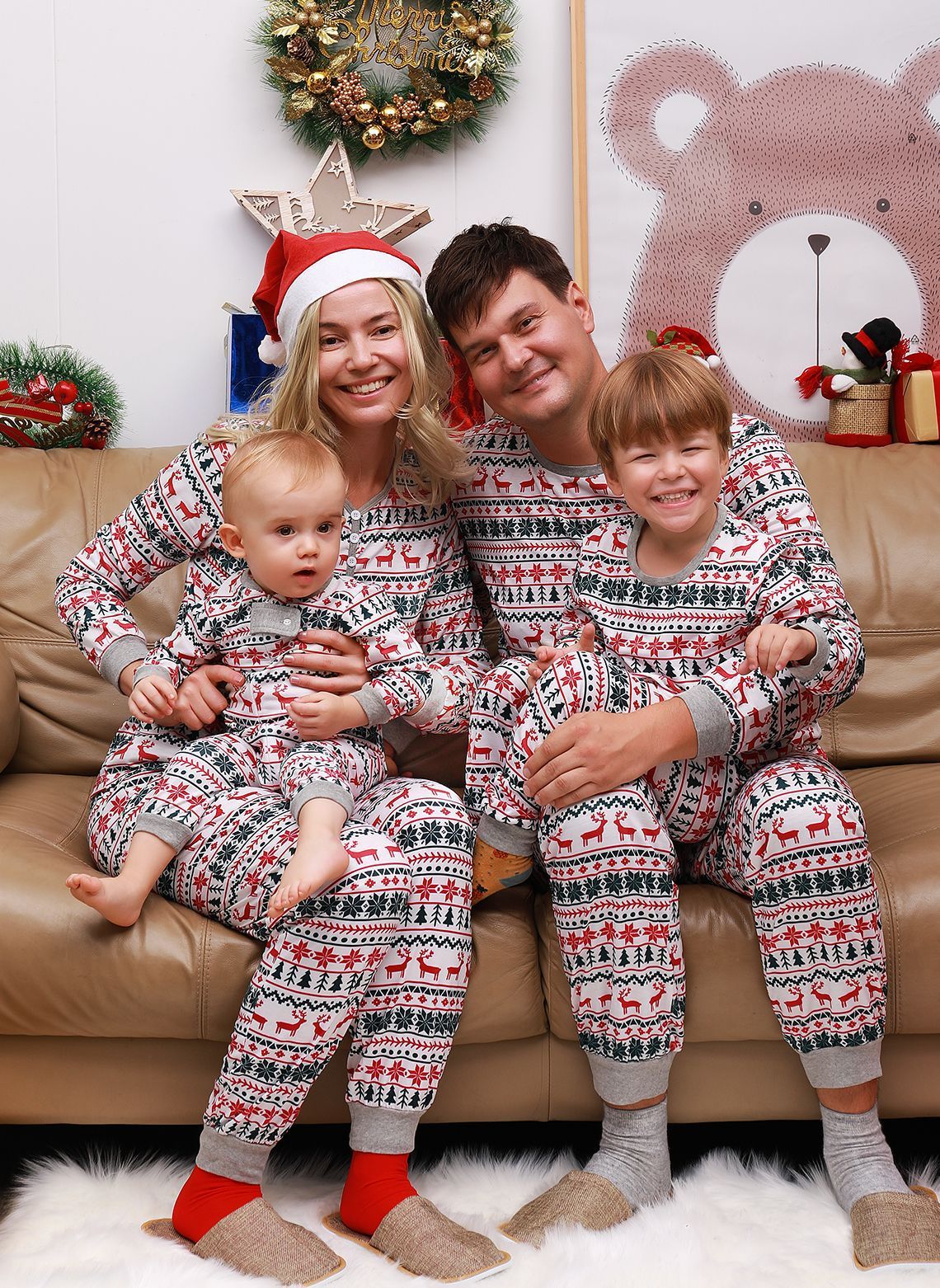Christmas Pajamas Family Matching New Year Father Mother Kids Baby Look Clothes Set Dad Mom And Daughter Son Pyjamas Outfit The Emporium