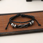 Classic Leather Bracelet Set | 6-Piece Stackable Unisex Jewelry