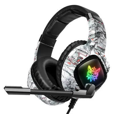 Gaming headset for Xbox with RGB lighting, noise-cancelling mic, and 40mm drivers in camo gray design