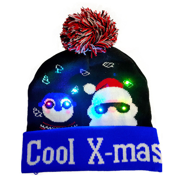 LED Christmas Hat Sweater Knitted Beanie Christmas Light Up Knitted Hat Christmas Gift  Kids Xmas New Year Decorations The Emporium