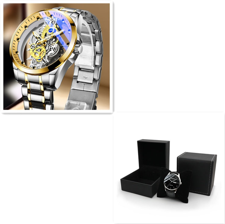 Men Watch Skeleton Automatic Quartz Watch Gold Skeleton Vintage Man Watch Mens Watches Top Brand Luxury The Emporium