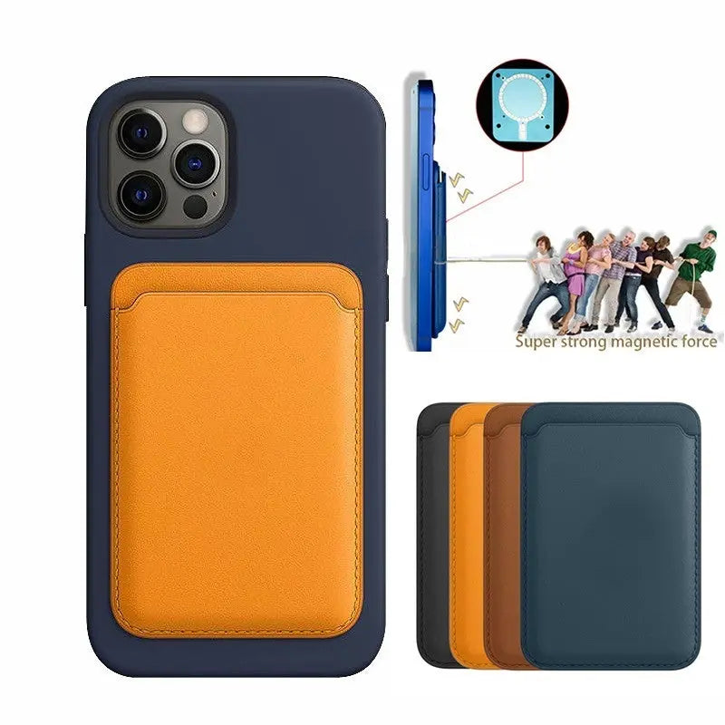 For Magsafe Magnetic Luxury Leather Card Holder Wallet Case For 14 Pro Max 13 12 Phone Bag Adsorption Accessories Cover The Emporium