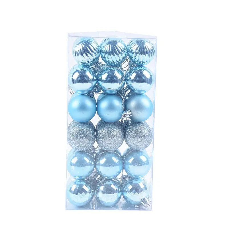 36-piece blue Christmas ball ornament set, 4cm tree decorations, assorted shiny and matte finishes