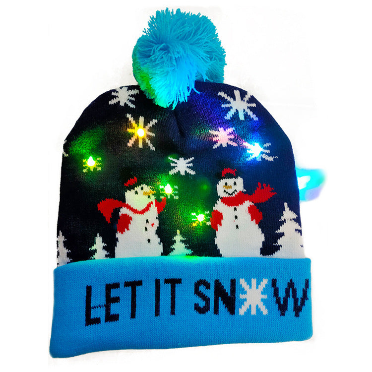 LED Christmas Hat Sweater Knitted Beanie Christmas Light Up Knitted Hat Christmas Gift  Kids Xmas New Year Decorations The Emporium