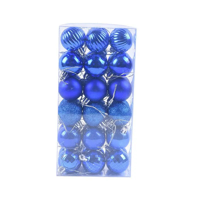36-piece Christmas ball ornament set in assorted blue shades, 4cm diameter, lightweight and durable holiday tree decorations