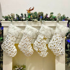 Luxury White Plush Hanging Stocking with Gold Gilding Beckett