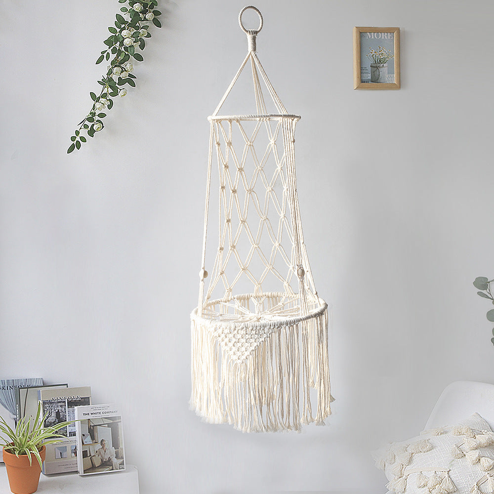 Macrame Hanging Cat Bed Hammock with Cushion null