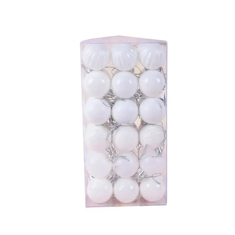 36-piece white Christmas ball ornament set 4cm tree decorations in box