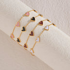 Gold love heart bracelets with colorful enamel hearts for women fashion accessory