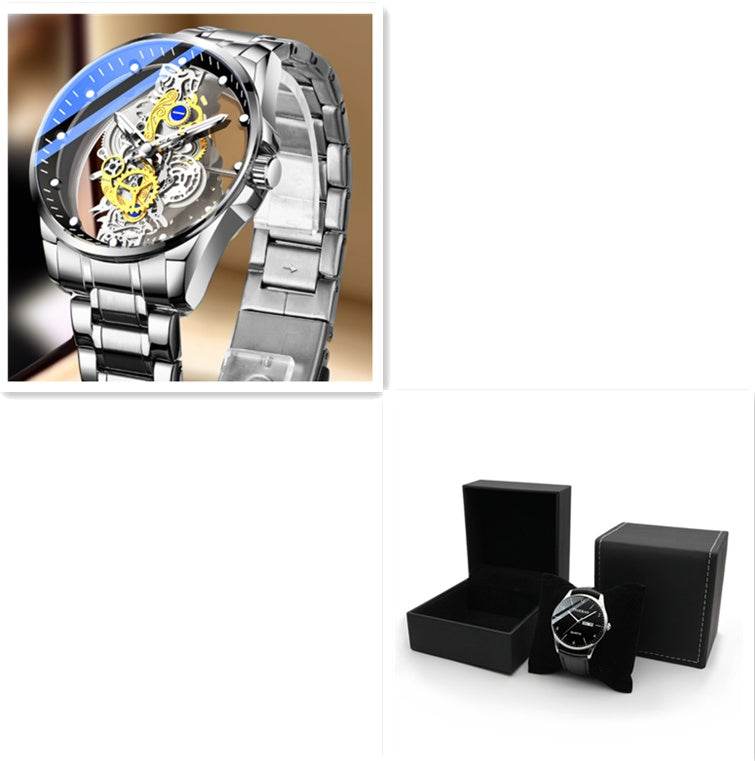 Men Watch Skeleton Automatic Quartz Watch Gold Skeleton Vintage Man Watch Mens Watches Top Brand Luxury The Emporium